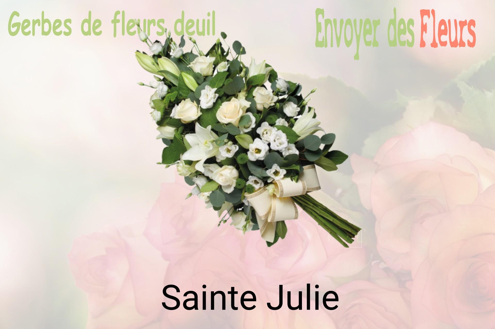 Gerbe de fleurs de deuil livrée à Sainte-Julie